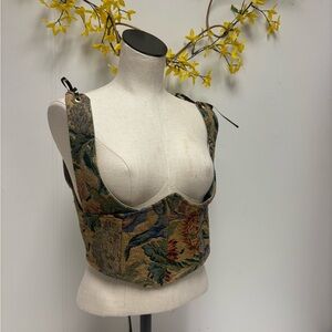 Floral Tapestry Corset Top
